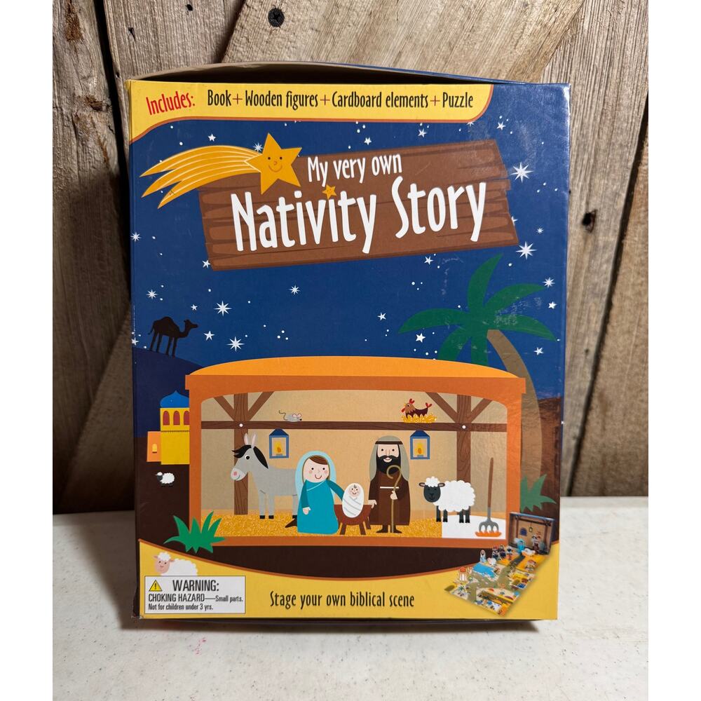 Never Used 12-Page Board book Box Transforms Into Sable 4 Wooden Figures